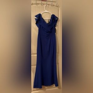 Blue long cocktail dress